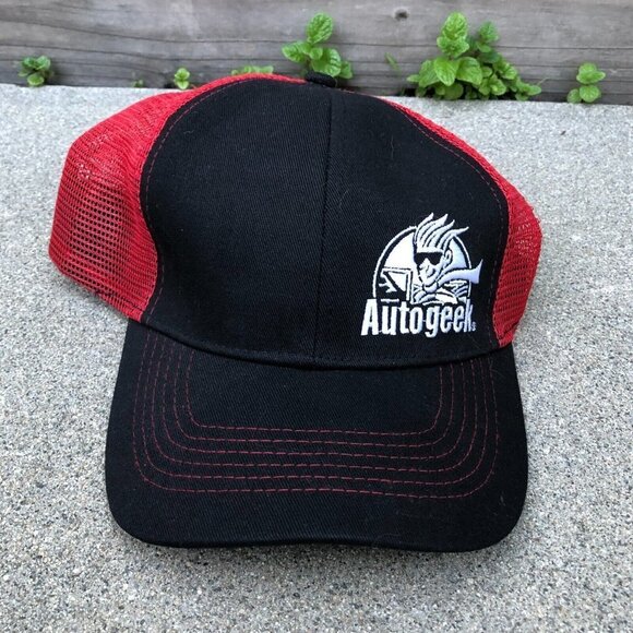 Caps to You Other - CAPS TO YOU AUTOGEEK Trucker Hat Snapback Men's Red Black Cap​​​​